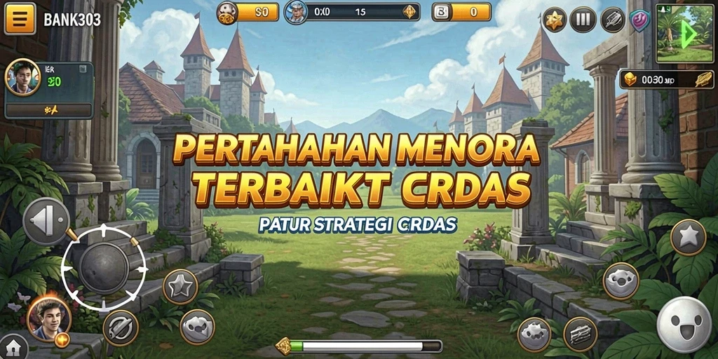 Tangkapan layar menunjukkan aksi seru dalam permainan Tower Defense BANK303.