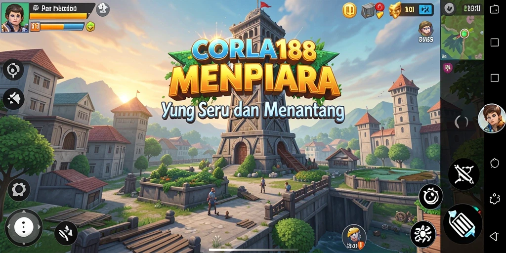 Tampilan seru dari gameplay CORLA188 dalam pertempuran Tower Defense.