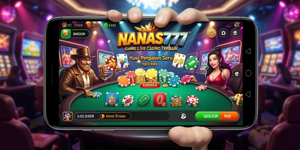 Screenshot NANAS777 menampilkan dealer live dan suasana kasino yang mengasyikkan.