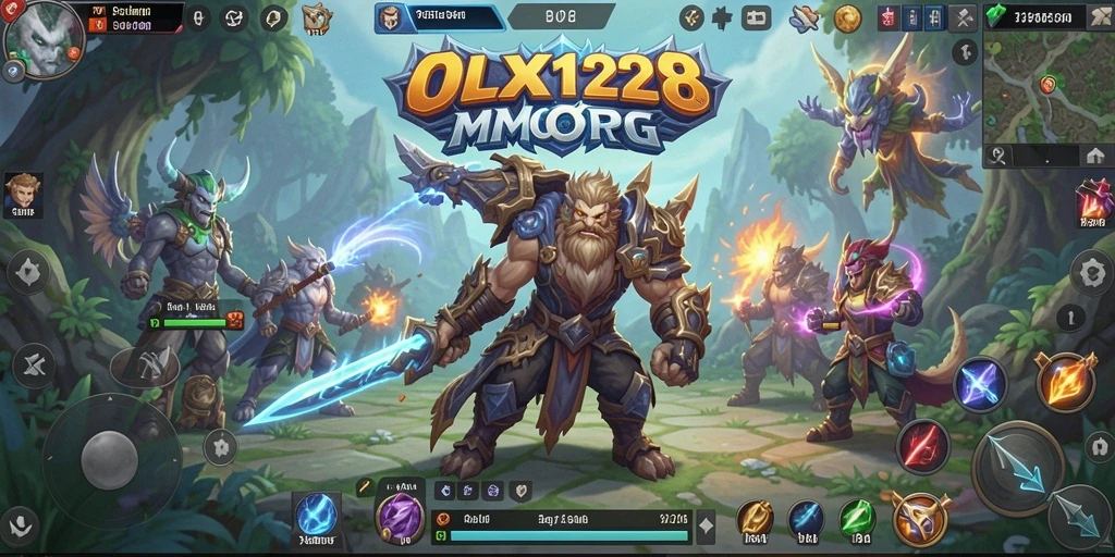 Tampilan gameplay seru dalam OLX128 yang menunjukkan aksi pertarungan.