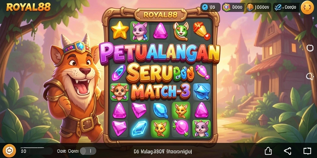 Tampilan gameplay ROYAL88 dengan grafis penuh warna yang menggugah selera.