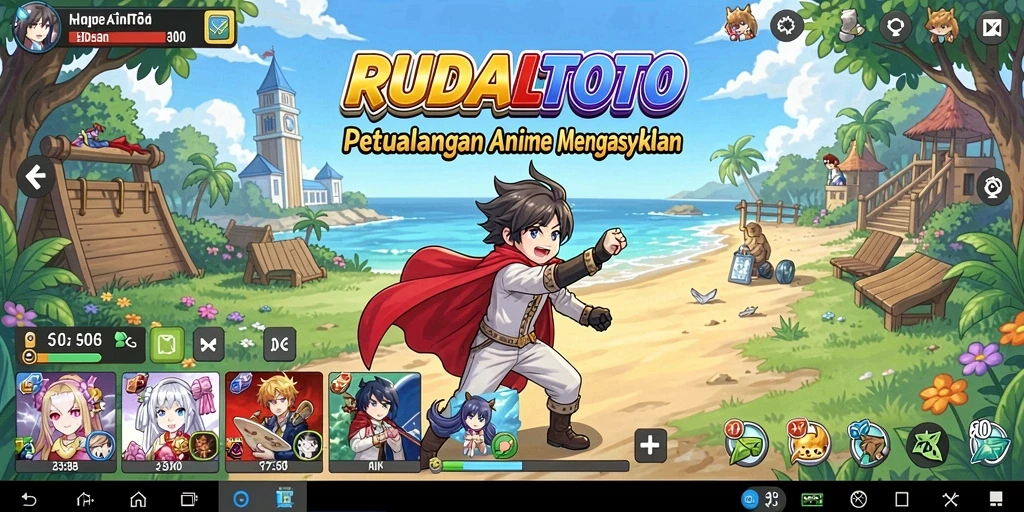 Screenshot menunjukkan aksi pertarungan seru dalam RUDALTOTO.
