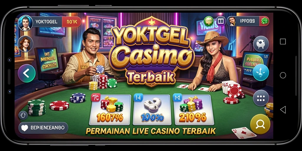 Screenshots gameplay YOKTOGEL menampilkan dealer langsung dan antusiasme pemain.